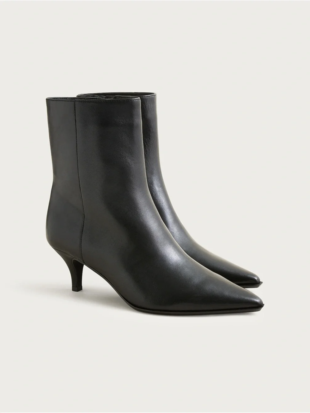 J. Crew New Stevie Ankle Boots in Leather Black Size 7 heeled boots Chic Womens - Picture 2 of 11